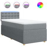 Maison Chic Box spring postelja - Vzmetna postelja z vzmetnico svetlo siva 80x200 cm blago SL10494, (21907233) | Shoptok.si