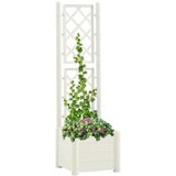 vidaXL Vrtno cvetlično korito z oporno mrežo 43x43x142 cm PP belo Cene