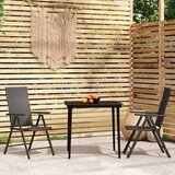  3-dijelni vrtni blagovaonski set crni Crna Dužina stola 80 cm | Shoptok.si