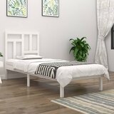 Maison Chic Posteljni okvir - Enojna postelja - Postelja za odrasle brez vzmetnice bel 90x200 cm trdna borovina-J6985, (21765376) | Shoptok.si
