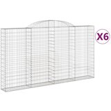  Obokane gabion košare 6 kosov 300x30x160/180cm pocinkano železo, (21000291) Cene