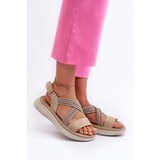 EVENTO Light Women's Comfortable Velcro Sandals Beige Ceclea | Shoptok.si