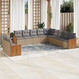  11-dijelni set vrtnih sofa od poliratana s jastucima bež | shoptok.hr