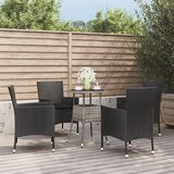 vidaXL 5-dijelni vrtni bistro set od poliratana s jastucima crni Cijene