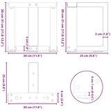  noge kavne mize v obliki črke t 2 kosa 30x25x(30-31) cm jeklo, (21828286) | Shoptok.si