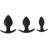 Black Velvets Black Velvet - silikonski analni dildo (3 deli) - črn | Shoptok.si