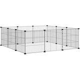  Kavez za kućne ljubimce s 12 panela i vratima crni 35x35 cm čelik | Eponuda.ba