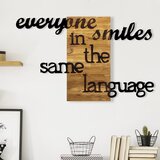 Wallity Zidna dekoracija Everyone Smiles in The Same Language, 95x3x58 cm, Crna | ePonuda.com