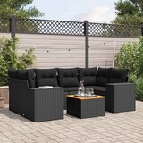  7-dijelni set vrtnih sofa od poliratana s jastucima crni | shoptok.hr