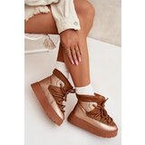 Boto Low Women’s Snow Boots Lined With Fur And Thick Laces Camel Xarina | ePonuda.com