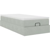 vidaXL Otomanski posteljni okvir z vzmetnico siv 80x200 cm žamet | Shoptok.si