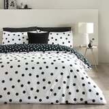 Catherine Lansfield Črno-bela enojna posteljnina 135x200 cm Polka Dot – | Shoptok.si