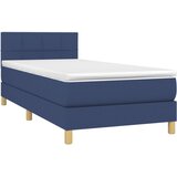  Krevet s oprugama i madracem plavi 90 x 190 cm od tkanine | shoptok.hr