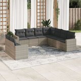 vidaXL 9-dijelni set vrtnih sofa od poliratana s jastucima svjetlosivi | shoptok.hr
