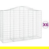  Lučne gabionske košare 6 kom 200x50x140/160cm pocinčano željezo | shoptok.hr