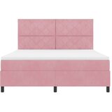  LED Box Spring Krevet Ružičasta 180 x 200 cm Baršun | shoptok.hr