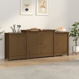 vidaXL Komoda medeno rjava 164x37x68 cm trdna borovina Cene