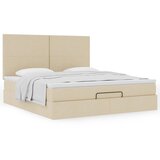 vidaXL Otomanski krevet s madracem krem 160x200 cm od tkanine Cijene