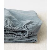 Linen Tales svjetloplava lanena plahta s gumicom, 180 x 200 cm Cijene