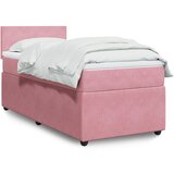 vidaXL Box spring krevet s madracem ružičasti 90x200 cm baršunasti | shoptok.hr