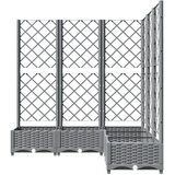  Vrtna sadilica s rešetkom svjetlosiva 120x120x121,5 cm PP | shoptok.hr