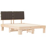  Krevetni okvir s tapiciranim uzglavljem Sivo-smeđa 135 x 190 cm | shoptok.hr