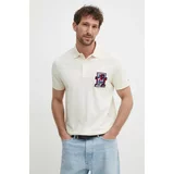 Tommy Hilfiger Polo majica za muškarce, boja: bež, s aplikacijom, MW0MW34842