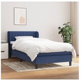  Krevet s oprugama i madracem plavi 100 x 200 cm od tkanine | shoptok.hr