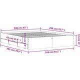 vidaXL Okvir za krevet s ladicama boja hrasta 160x200 cm drveni | shoptok.hr
