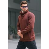 Madmext Dark Brown Collar Detailed Men's Sweatshirt 4411 Cene