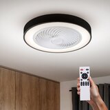  Brilagi-LED Prigušiva svetiljka sa ventilatorom LED/30W/230V 3000-6500K crna + daljinski upravljač | Eponuda.com