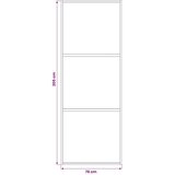  Klizna vrata 76 x 205 cm Kaljeno Staklo i Aluminij - 76 x 205 cm 2 horizontalne šipke (tamno prozirno staklo) | shoptok.hr