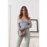 Fasardi A short gray blouse with bare shoulders | shoptok.hr
