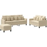  3-dijelni set sofa s jastucima krem od tkanine | Eponuda.ba