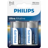 Philips Baterija Ultra Alkaline D-R20, 2 kosa