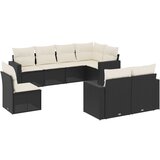 Maison Chic Seti vrtnega pohištva - Vrtna garnitura - Vrtni pohištvo set 8-delna z blazinami črn poli ratan, (21800931) | Shoptok.si