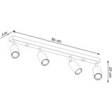  Stropna svetilka BERG 4 naravni les, (21348154) | Shoptok.si