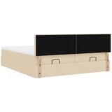  Otomanski okvir kreveta s madracima krem 160x200cm od tkanine | shoptok.hr