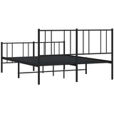  Metalni okvir kreveta uzglavlje i podnožje crni 120x200 cm | shoptok.hr