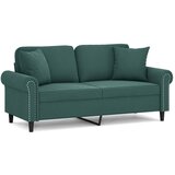 Maison Chic kavč - Sofa - Kanape dvosed z okrasnimi blazinami temno zelen 140 cm žamet, (21727607) Cene