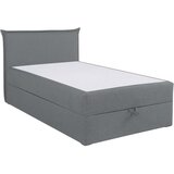 MID.YOU POSTELJA Z VZMETNICO 120 cm x 200 cm , tekstil, leseni material srebrne barve | Shoptok.si