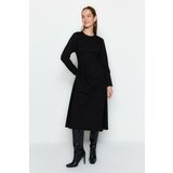 Trendyol Black Gather Detailed Knitted Dress Cene