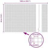 vidaXL zavarena žičana ograda s 5 U stupova Srebrna 0,4x10 m Čelik | shoptok.hr