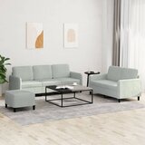  3-dijelni set sofa svjetlosivi baršunasti Cijene