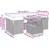 vidaXL Vrtna garnitura - 7-dijelni set vrtnih sofa od poliratana s jastucima crni - Crna 1 | shoptok.hr