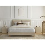 Bobochic Paris Bež oblazinjena oblazinjena zakonska postelja z letvenim dnom 140x190 cm Mara – | Shoptok.si