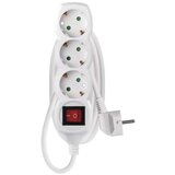  Podaljšek 1,5 m / 3 vtičnice / s stikalom / beli / PVC / 1,5 mm2 | Shoptok.si