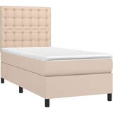 vidaXL Krevet s oprugama i madrac cappuccino 100x200cm od umjetne kože | shoptok.hr