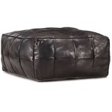 vidaXL tabure črn 60x60x30 cm pravo kozje usnje | Shoptok.si