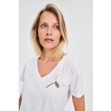 Marisse White Blouse With Crochet Appliqué | shoptok.hr